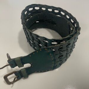 Vintage Boho Genuine Leather Belt - Rochelle Collection - Double Buckle